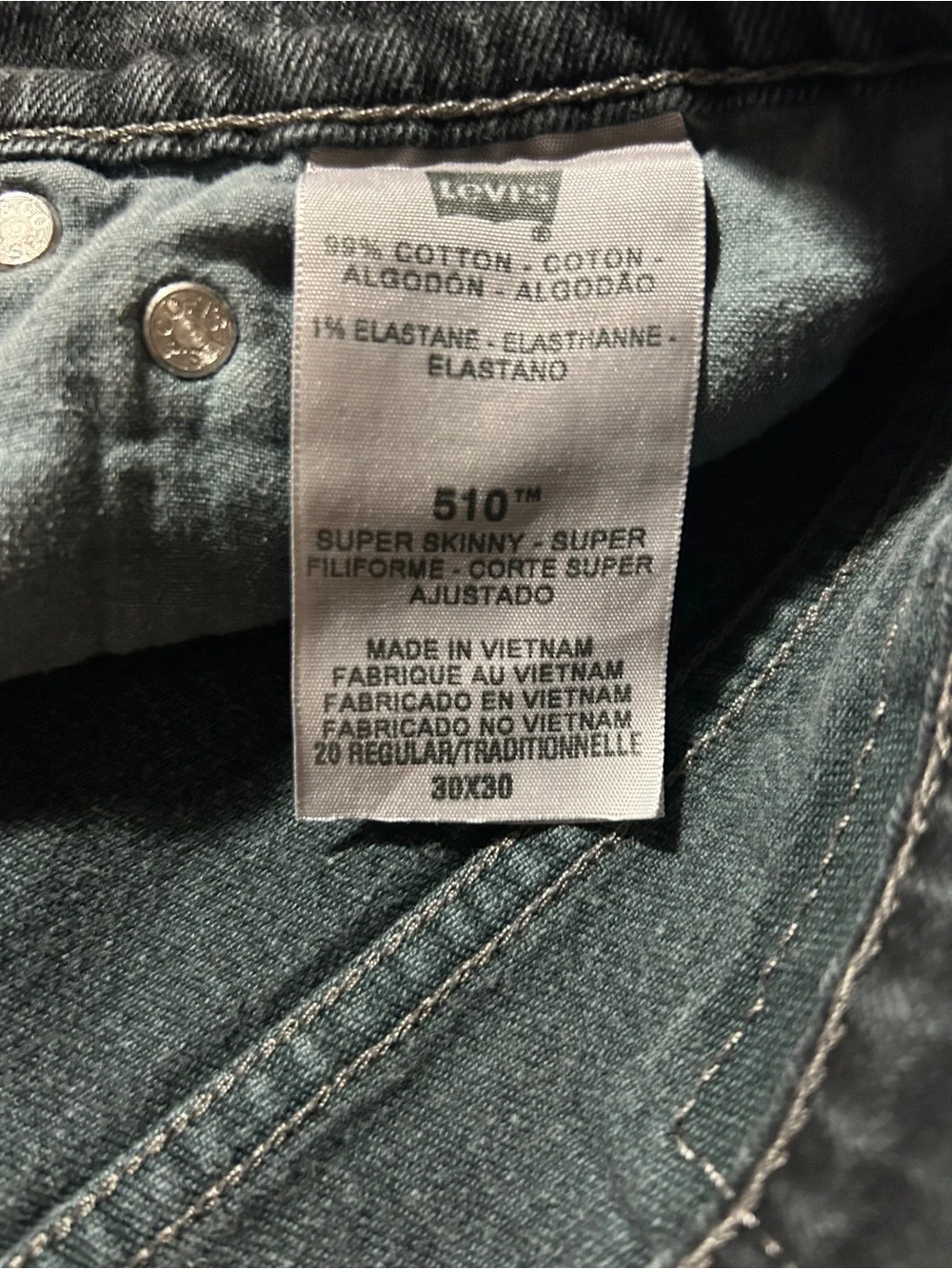 Levi’s Super Skinny Men's Slim Fit Black Washed Jeans
